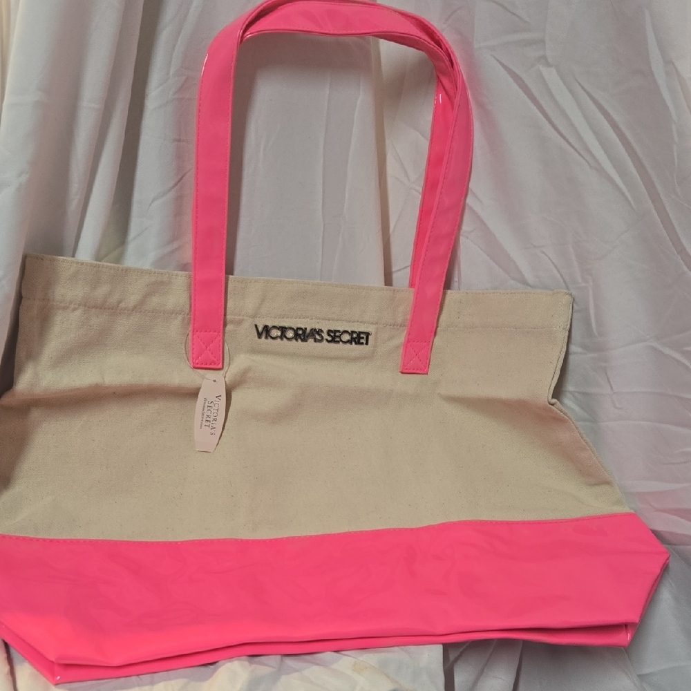 Victoria's Secret Beige and Pink Tote